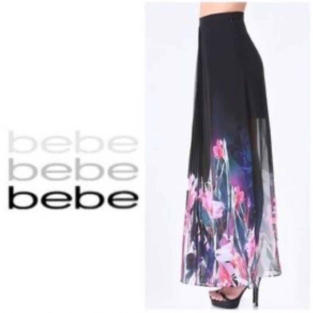 Women’s Black Floral Print Pleated Irresistible Iris Skirt Size 2